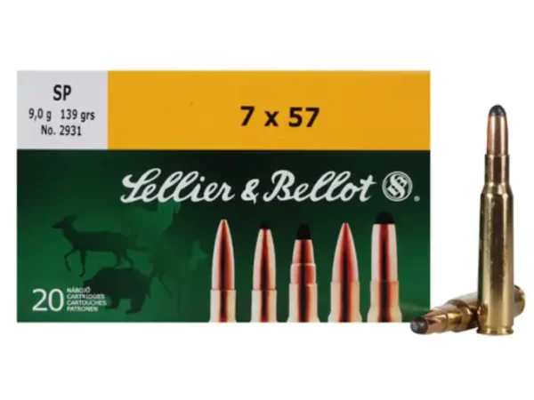 7x57mm Sellier & Bellot Ammunition 139 Grain For Sale
