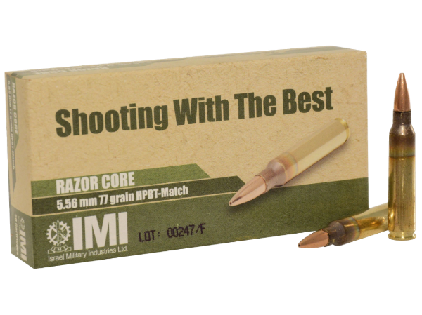 IMI Ammunition 5.56x45mm 77 Grain Razor Core (Sierra MatchKing Hollow Point)