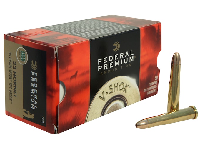 Federal Premium Varmint Ammunition 22 Hornet 30 Grain Speer TNT Green Hollow Point Lead-Free 500 rounds