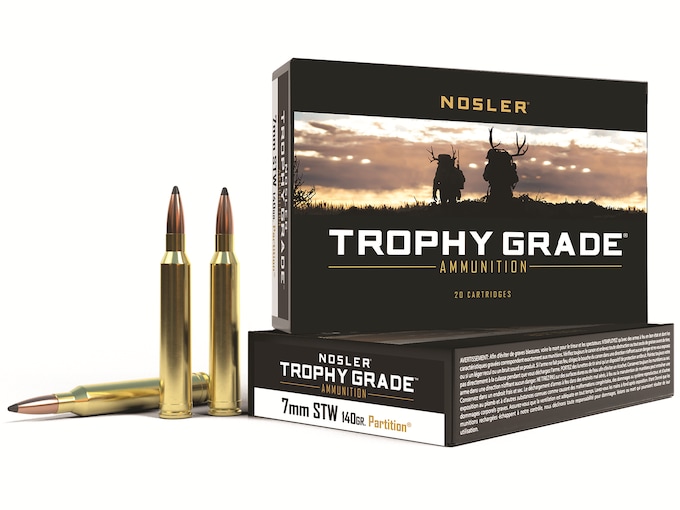 Nosler Trophy Grade Ammunition 7mm STW 140 Grain Partition 200 round