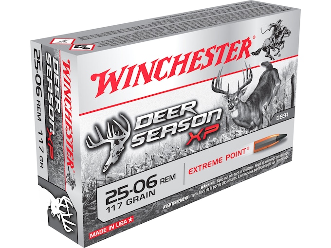 Winchester Deer Season XP Ammunition 25-06 Remington 117 Grain Extreme Point Polymer Tip 500 rounds