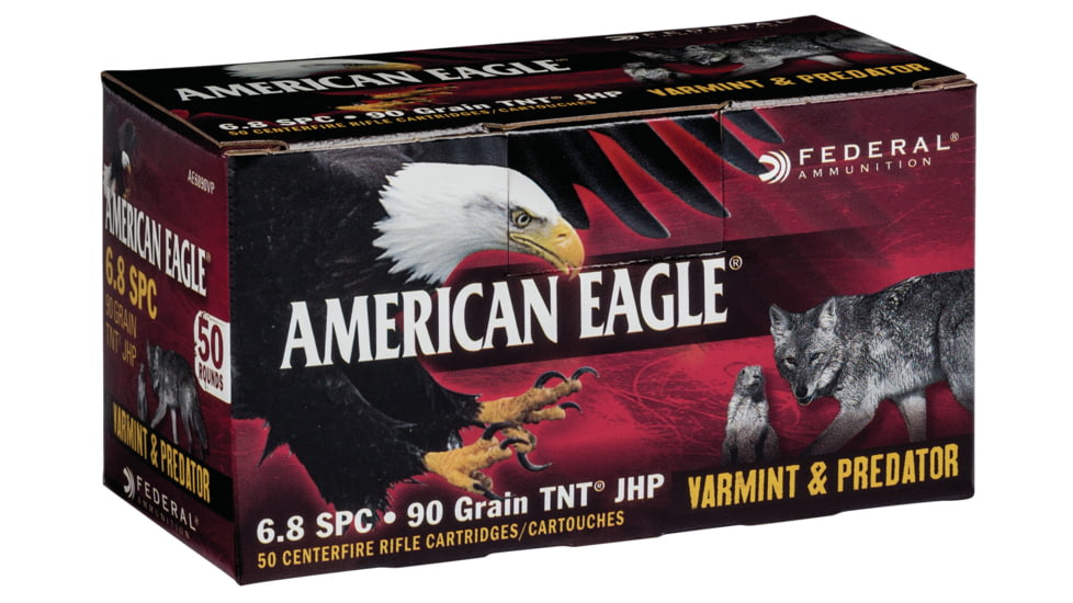 Federal Premium VARMINT / PREDATOR 6.8mm Remington SPC 90 grain Jacketed Hollow Point 500 rounds