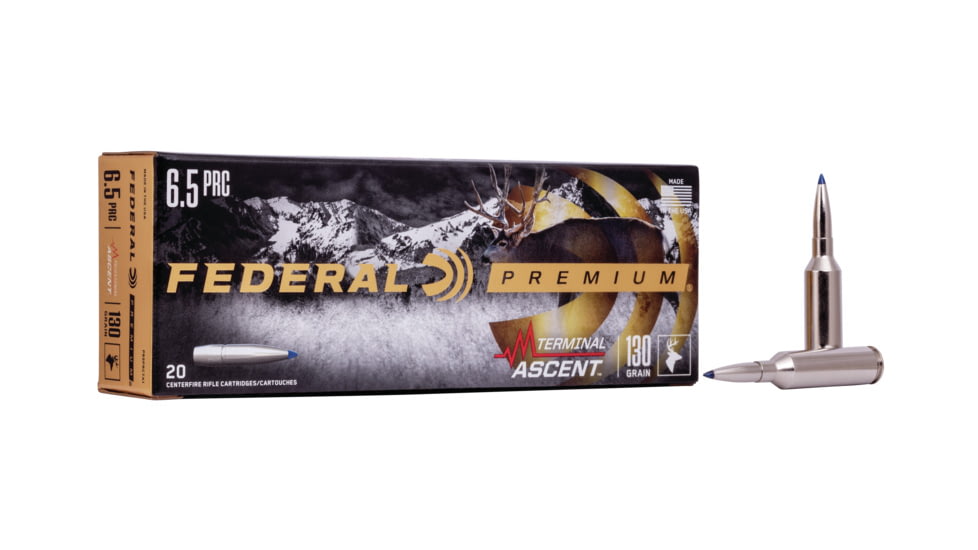 Federal Premium TERMINAL ASCENT 6.5 PRC 130 grain Terminal Ascent Centerfire Rifle Ammunition P65PRCTA1 Caliber: 6.5mm PRC, Number of Rounds: 500