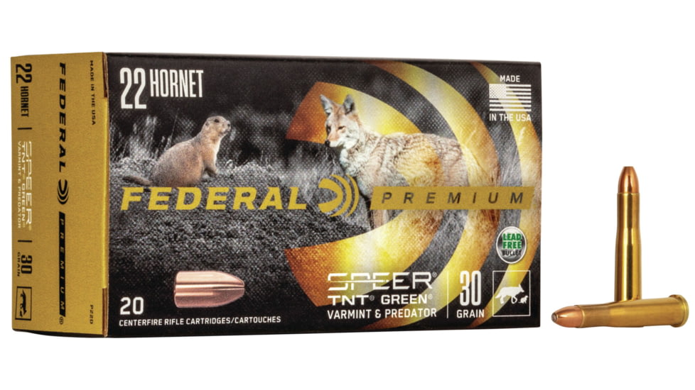 Federal Premium V-SHOK .22 Hornet 30 grain Speer TNT Green Hollow Point 500 round