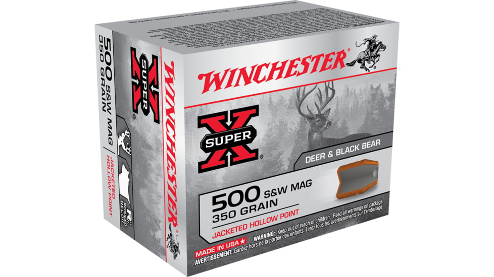 Winchester SUPER-X HANDGUN .500 S&W Magnum 350 grain Jacketed Hollow Point 250 rounds